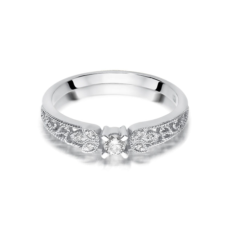 Auksinis Žiedas Su Deimantais