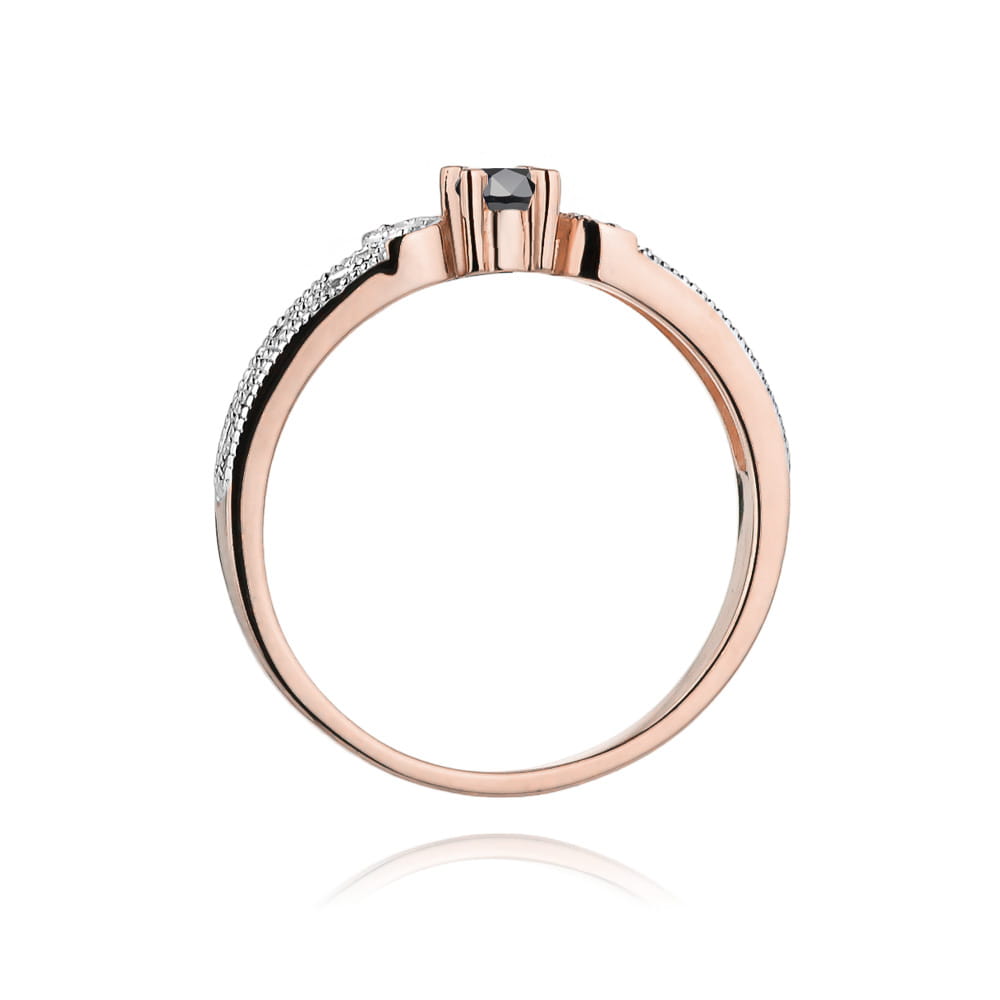 Gold Ring With Black And White Diamonds