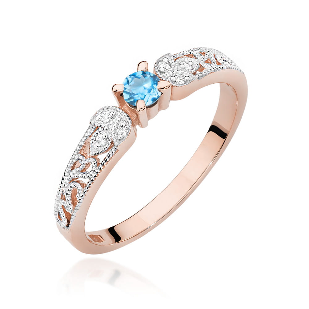 Gold Ring With Topaz And Diamonds