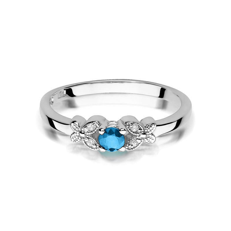 Auksinis Žiedas Su Topazu Ir Deimantais