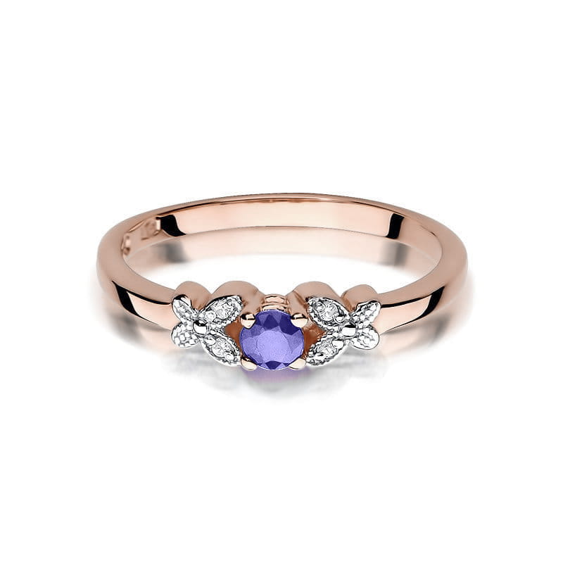 Gold Ring With Tanzanite And Diamonds