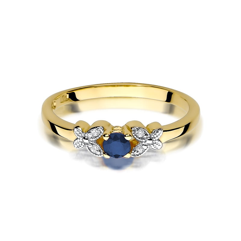 Gold Ring With Sapphire And Diamonds