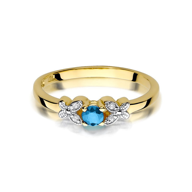 Gold Ring With Topaz And Diamonds