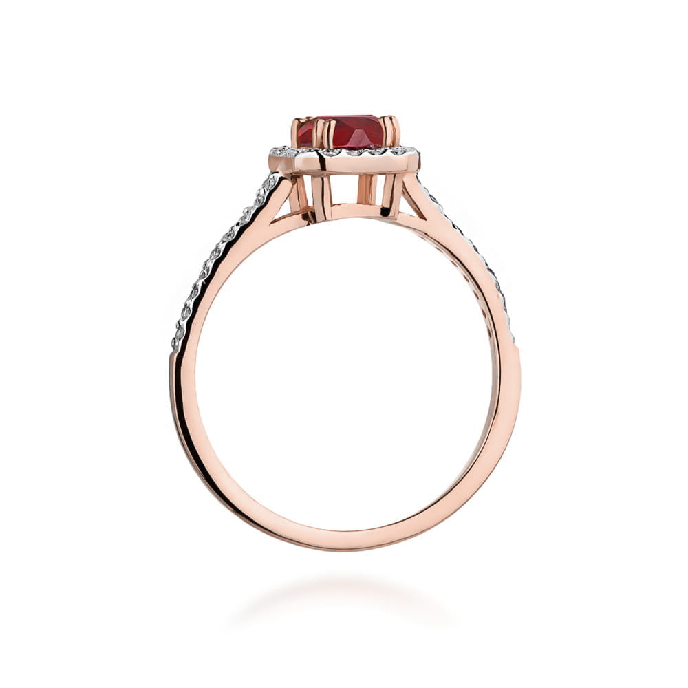 Auksinis Žiedas Su Rubinu Ir Deimantais