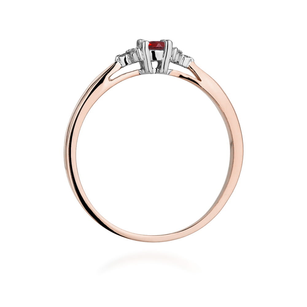 Auksinis Žiedas Su Rubinu Ir Deimantais