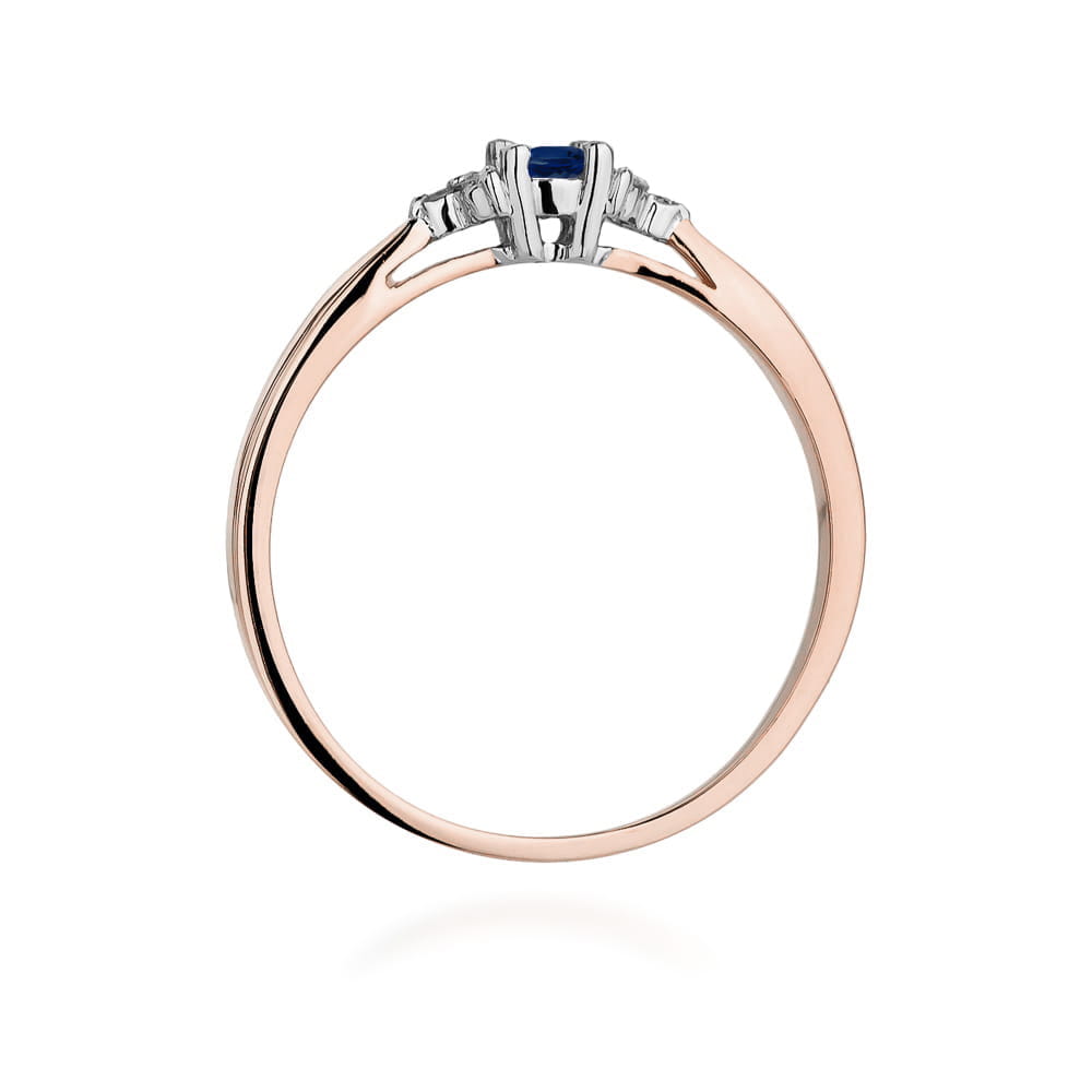 Auksinis Žiedas Su Safyru Ir Deimantais