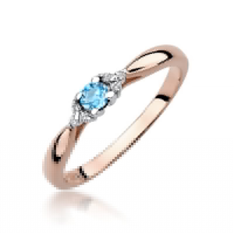 Gold Ring With Topaz And Diamonds