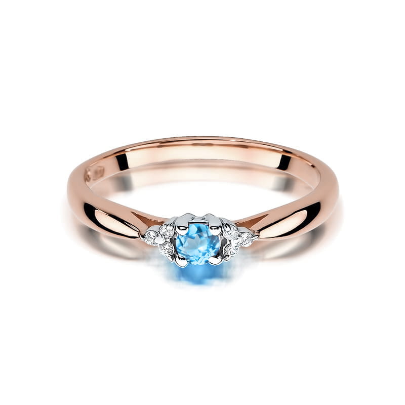 Gold Ring With Topaz And Diamonds
