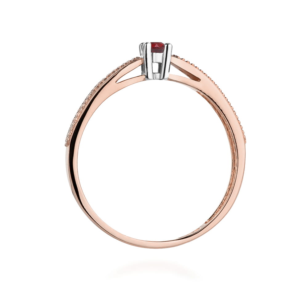 Auksinis Žiedas Su Rubinu Ir Deimantais