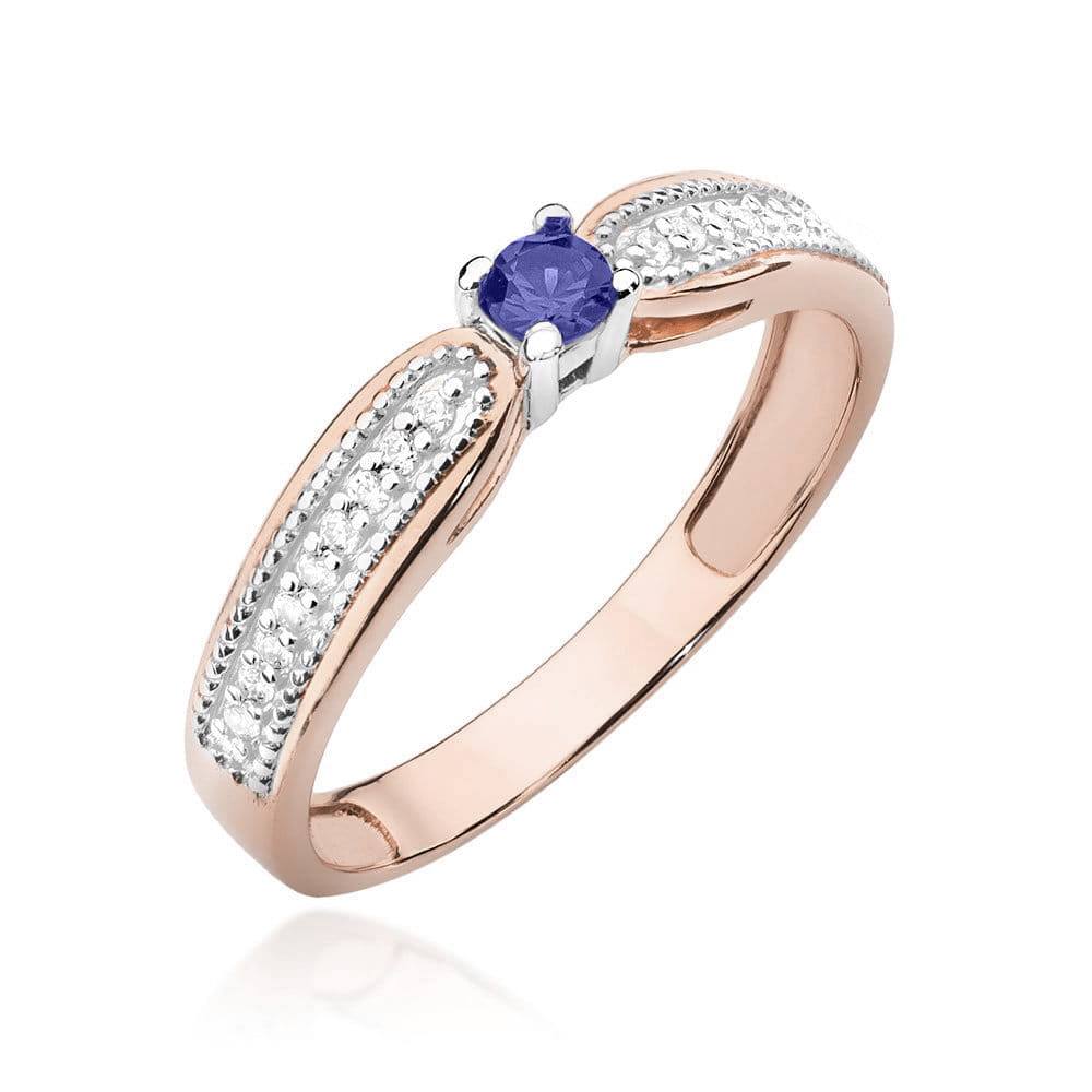 Gold Ring With Tanzanite And Diamonds