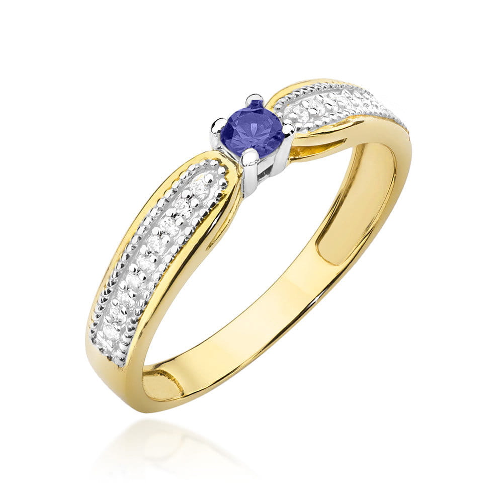 Gold Ring With Tanzanite And Diamonds