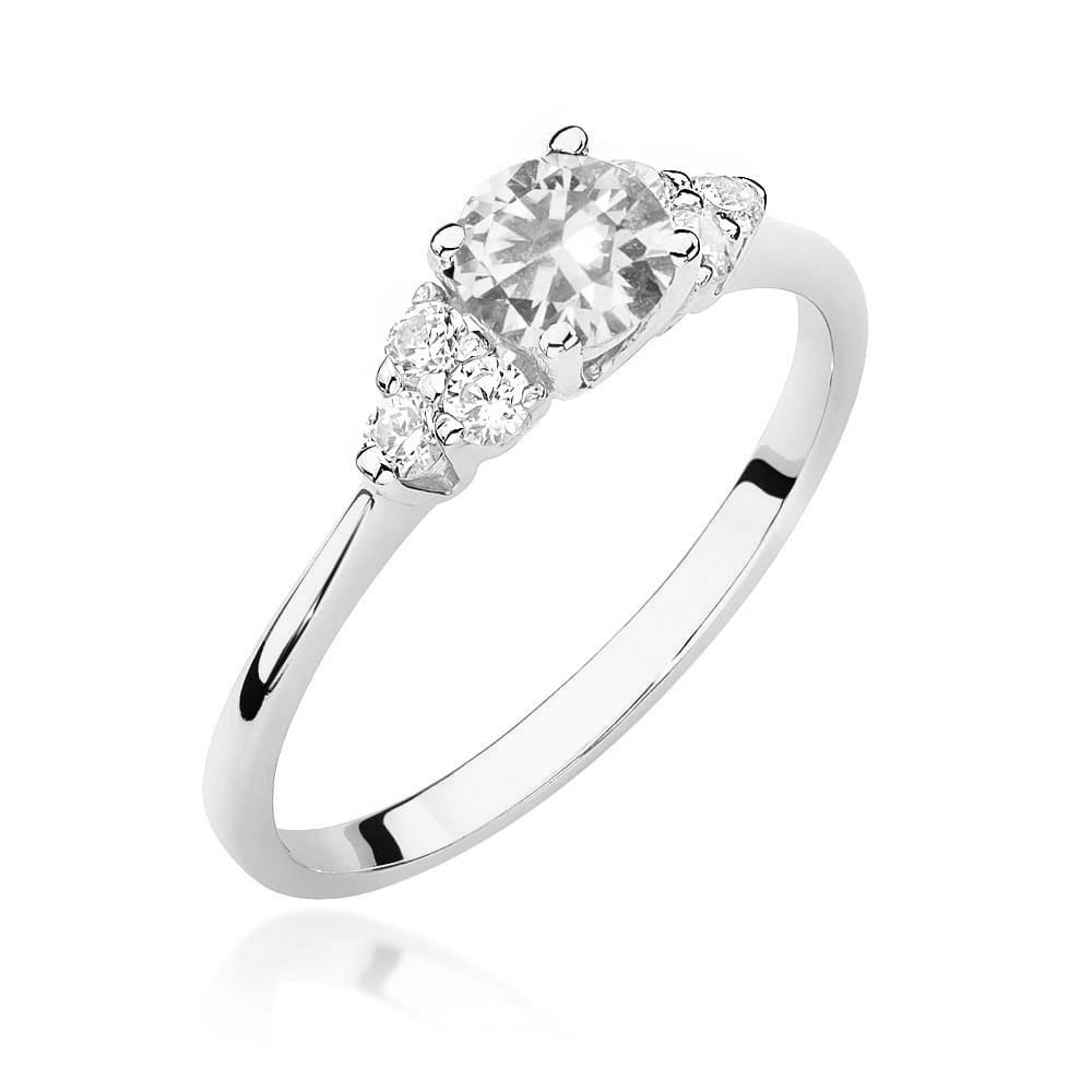 Gold Ring With White Sapphire And Diamonds