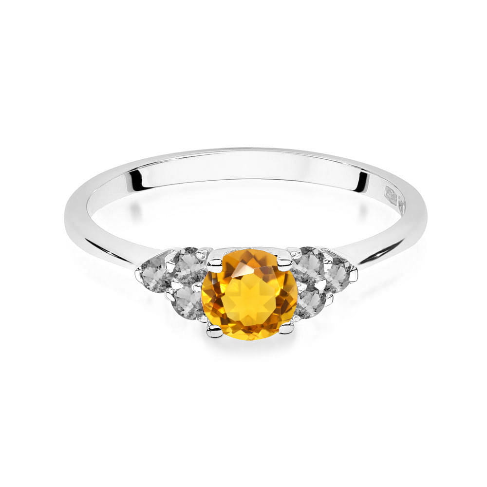 Gold Ring With Citrine And Tanzanite
