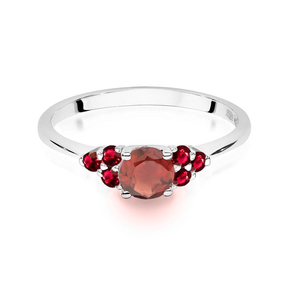 Auksinis Žiedas Su Granatu Ir Rubinais