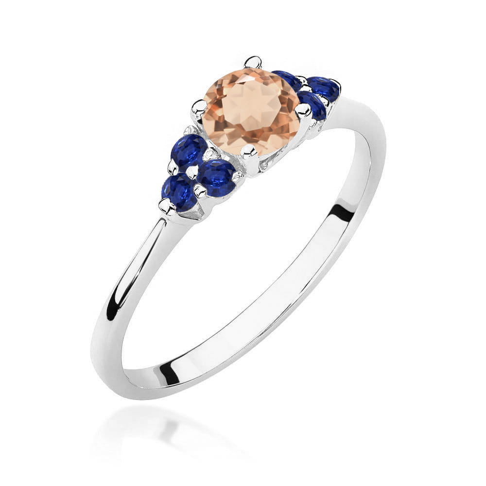 Gold Ring With Morganite And Sapphires