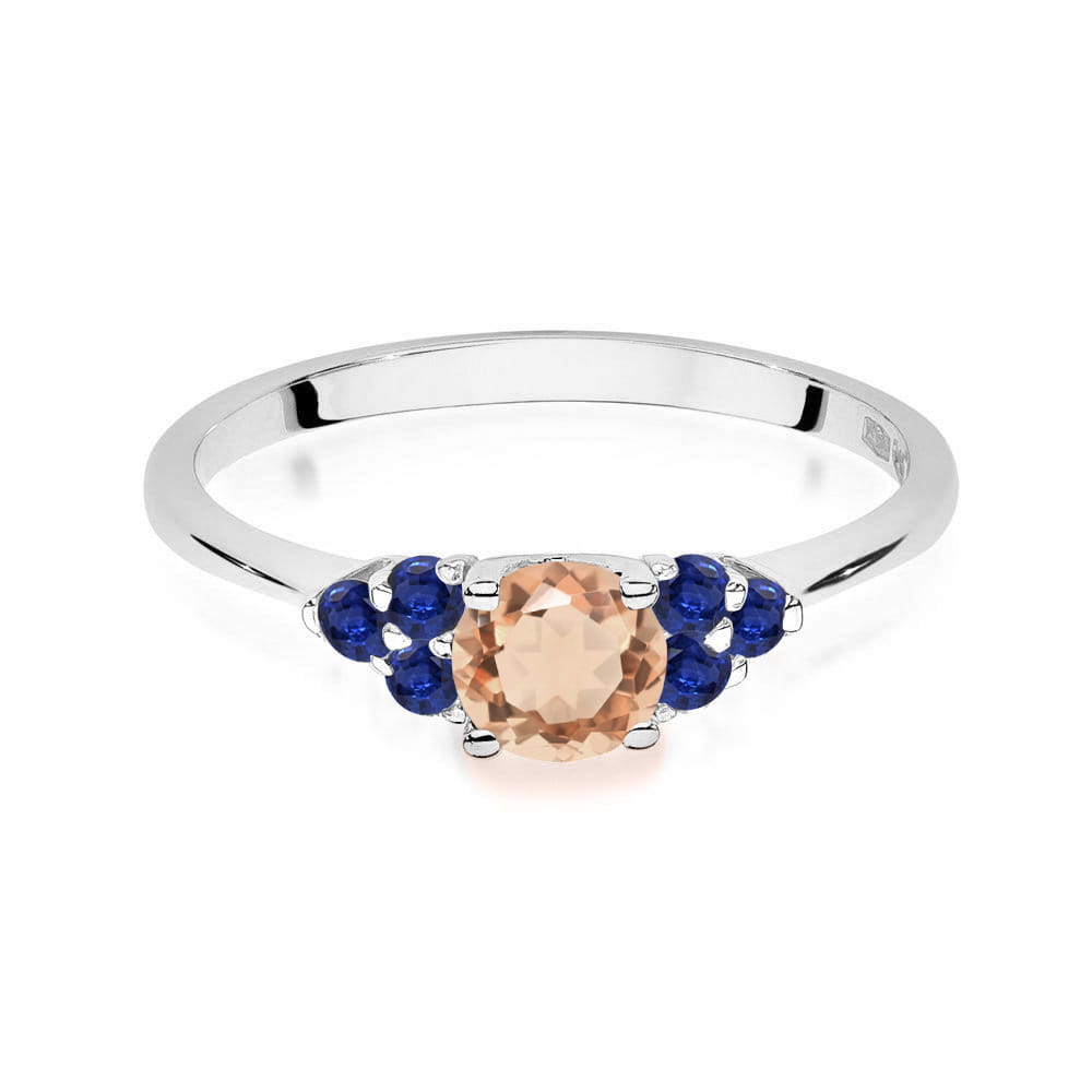 Gold Ring With Morganite And Sapphires