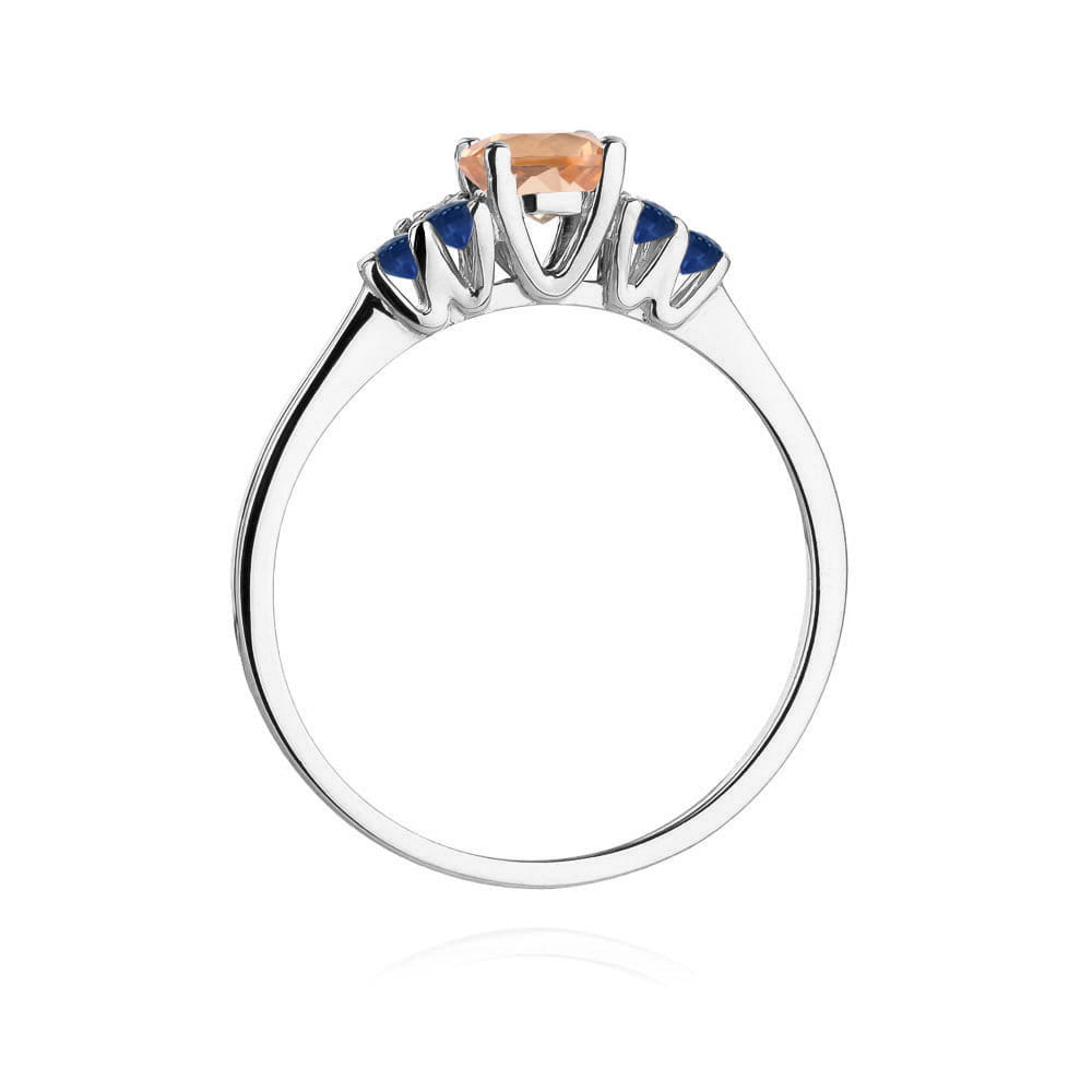 Gold Ring With Morganite And Sapphires