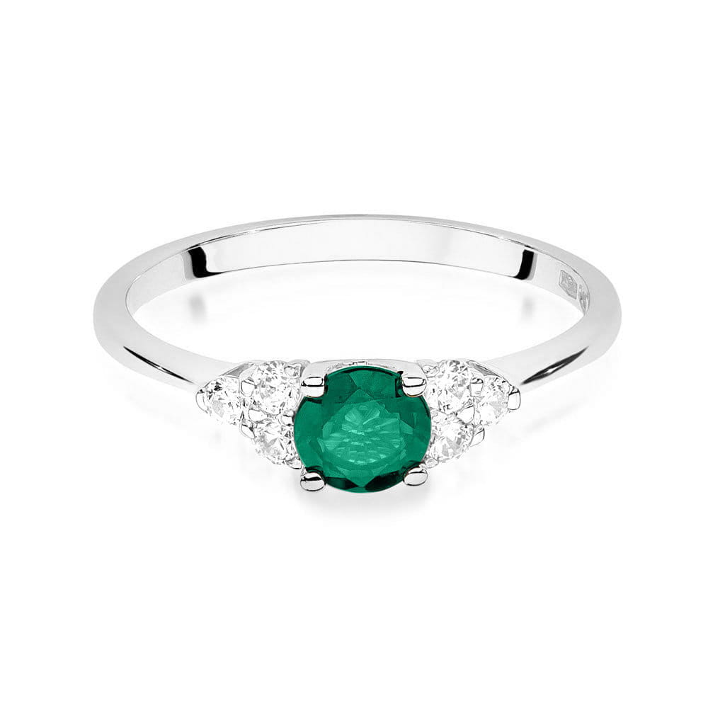 Gold Ring With Emerald And Diamonds