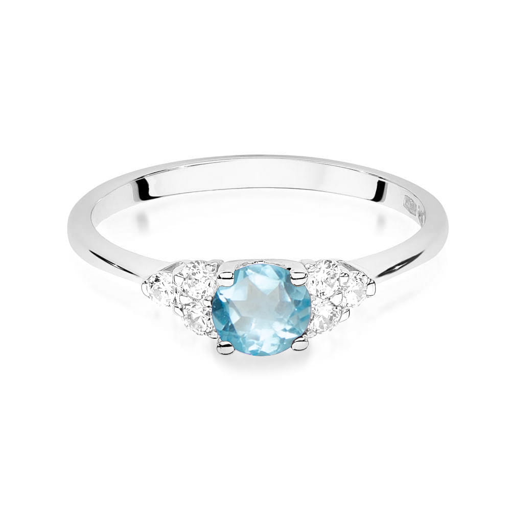 Gold Ring With Topaz And Diamonds