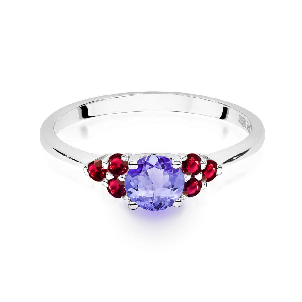 Gold Ring With Tanzanite And Rubies