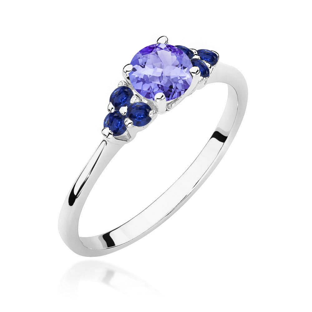 Gold Ring With Tanzanite And Sapphires