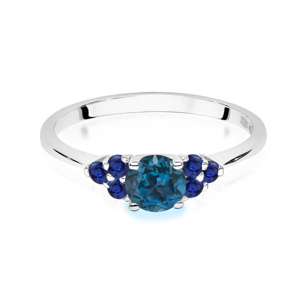 Gold Ring With London Topaz And Sapphires