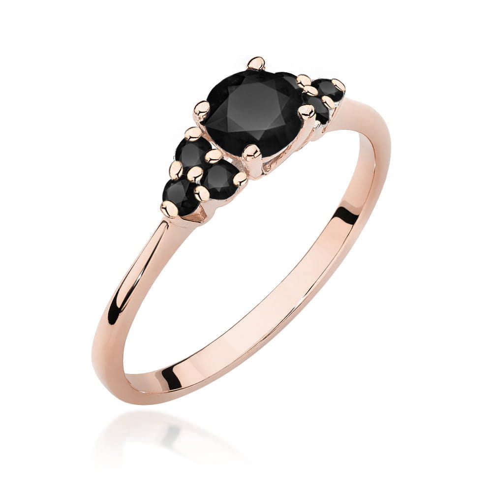 Gold Ring With Black Diamonds