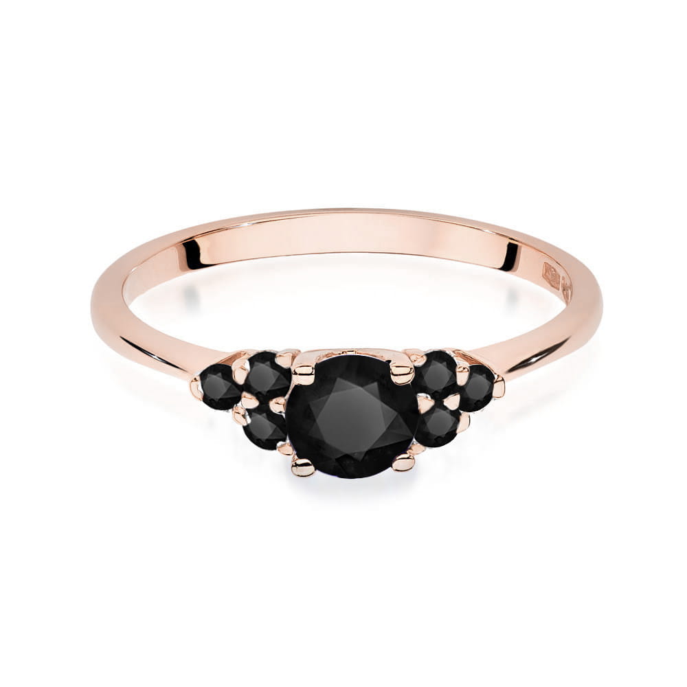 Gold Ring With Black Diamonds