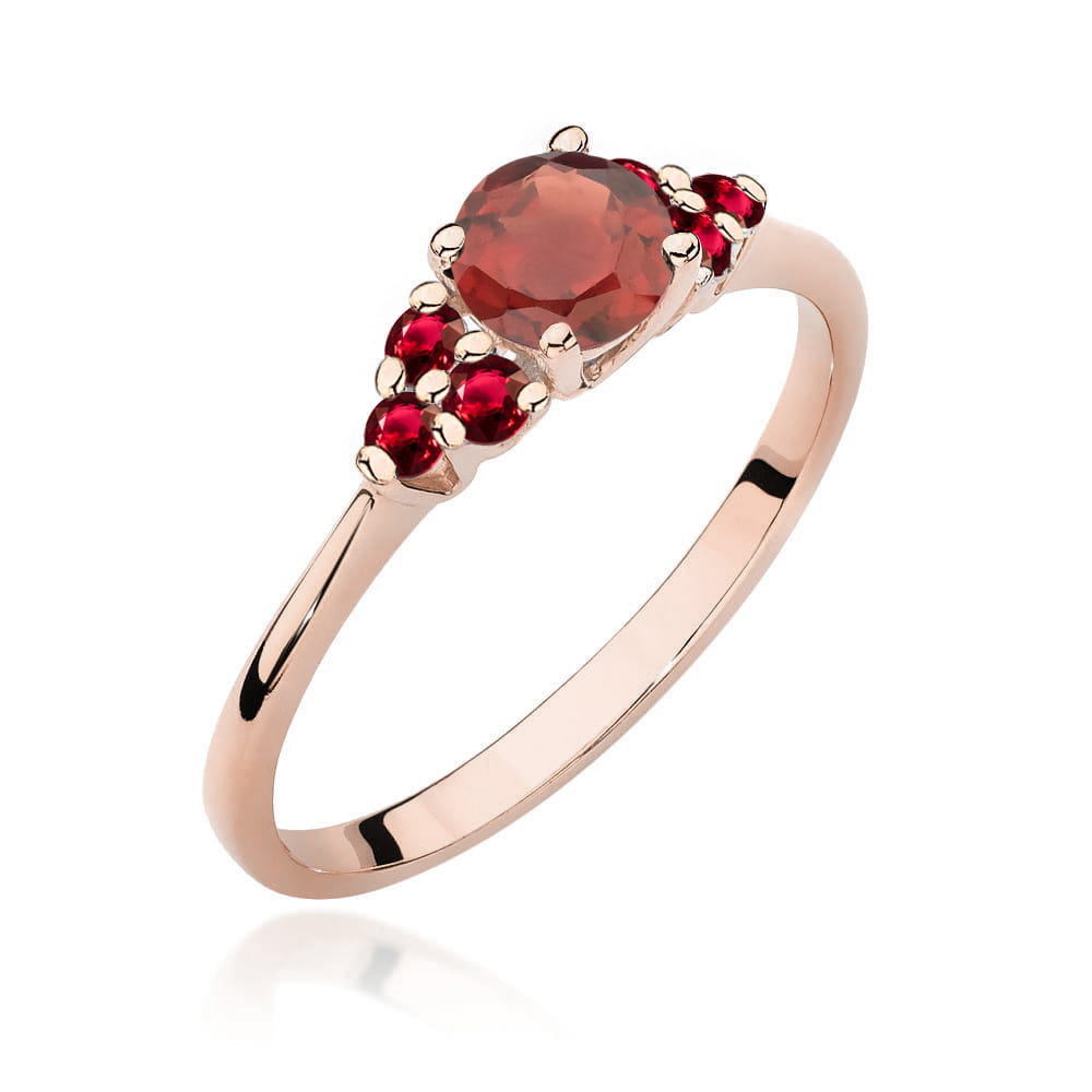 Gold Ring With Garnet And Rubies
