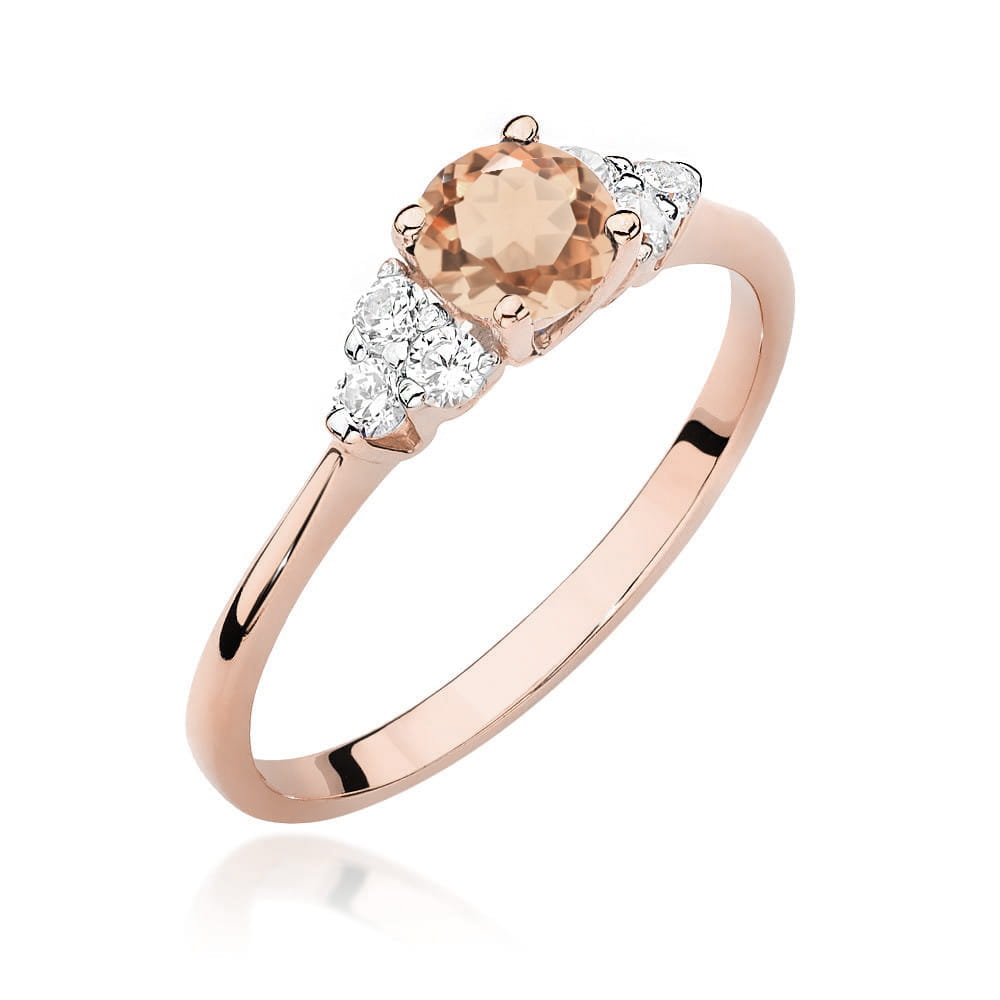 Gold Ring With Morganite And Diamonds