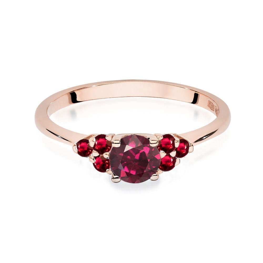 Gold Ring With Rhodolite And Rubies