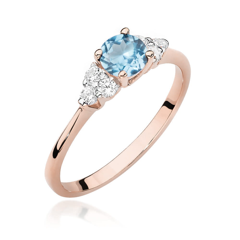 Gold Ring With Topaz And Diamonds