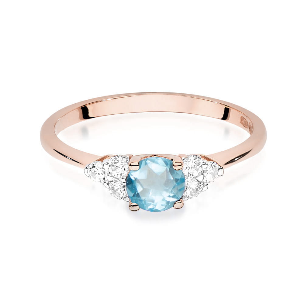 Gold Ring With Topaz And Diamonds