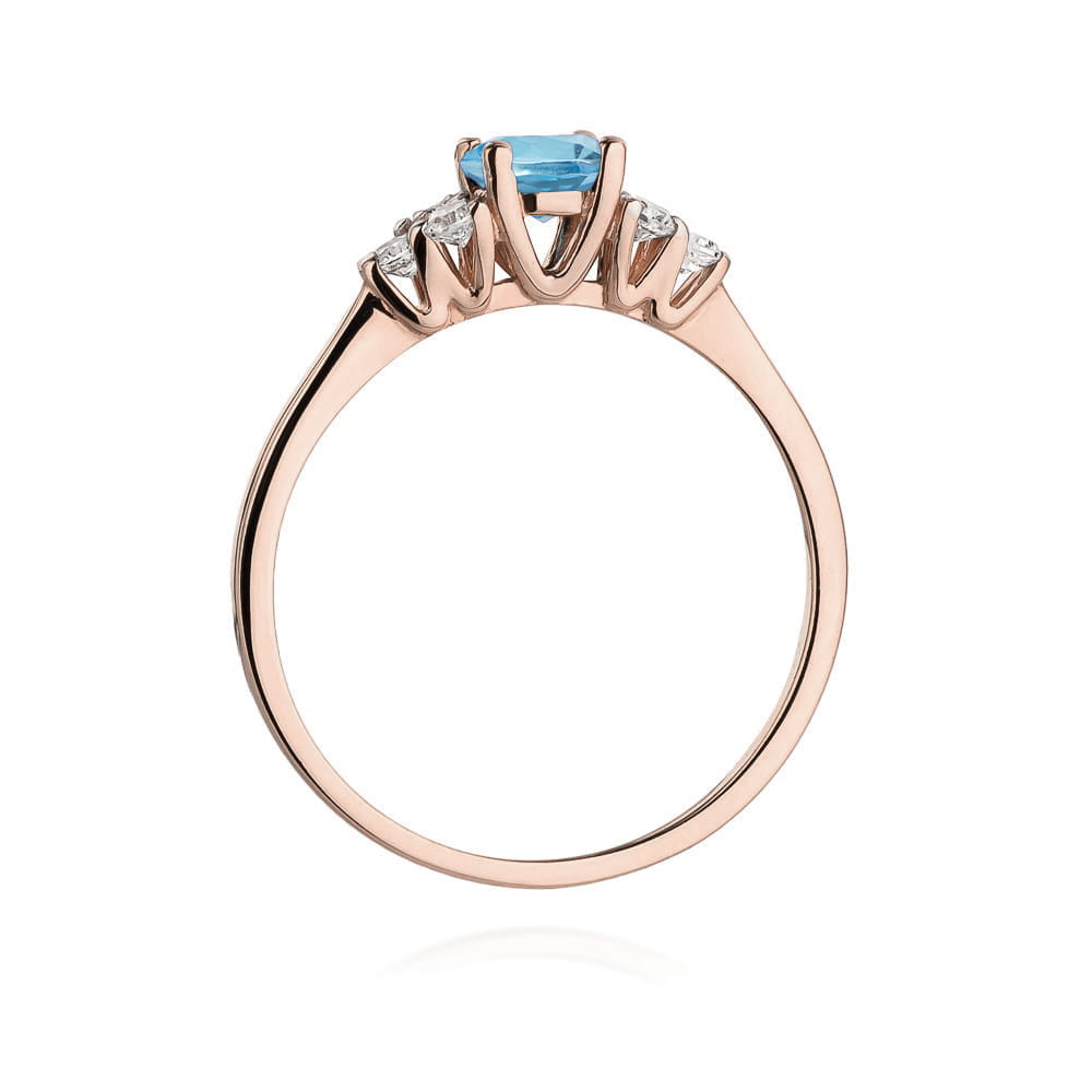 Gold Ring With Topaz And Diamonds