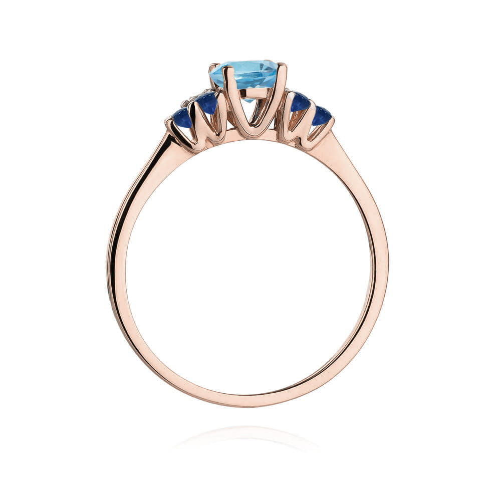 Gold Ring With Topaz And Sapphires