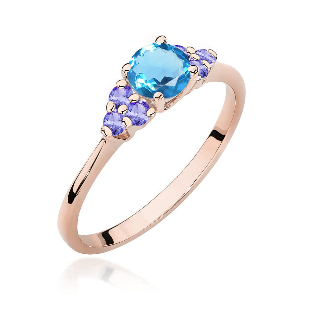 Gold Ring With Topaz And Tanzanite