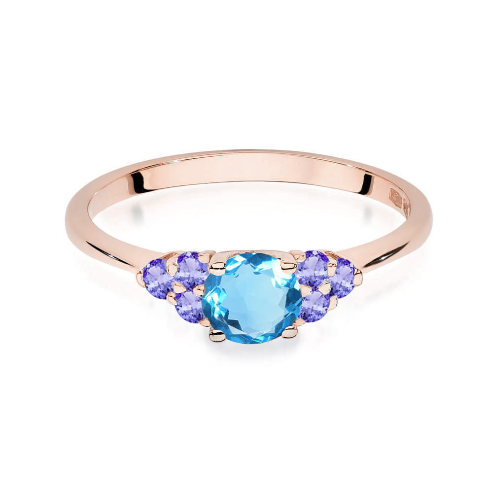 Gold Ring With Topaz And Tanzanite