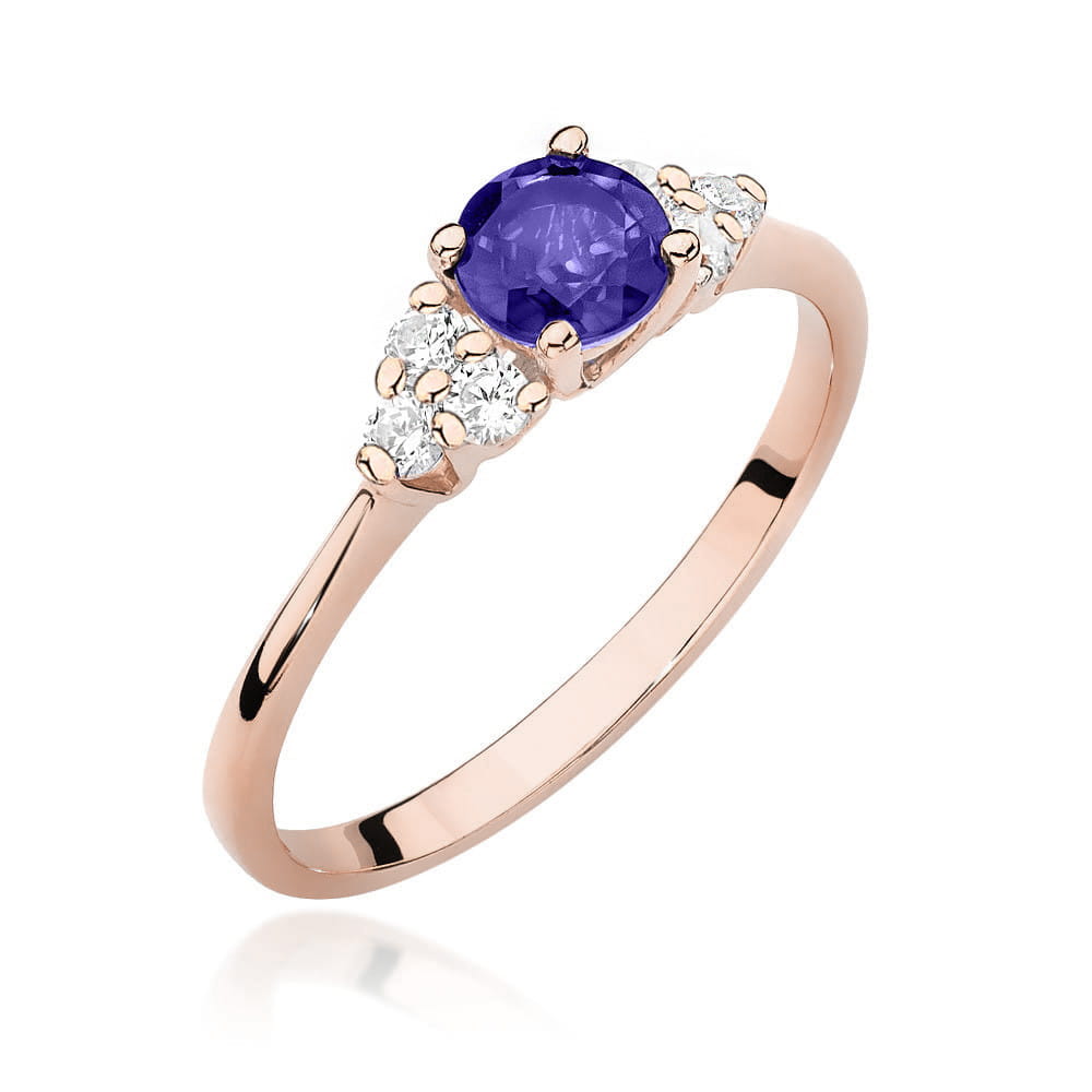 Gold Ring With Tanzanite And Diamonds