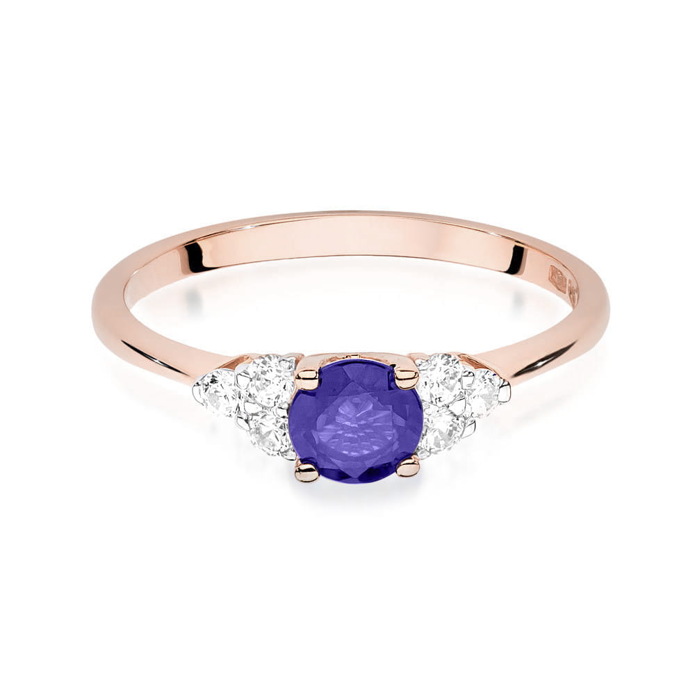 Gold Ring With Tanzanite And Diamonds