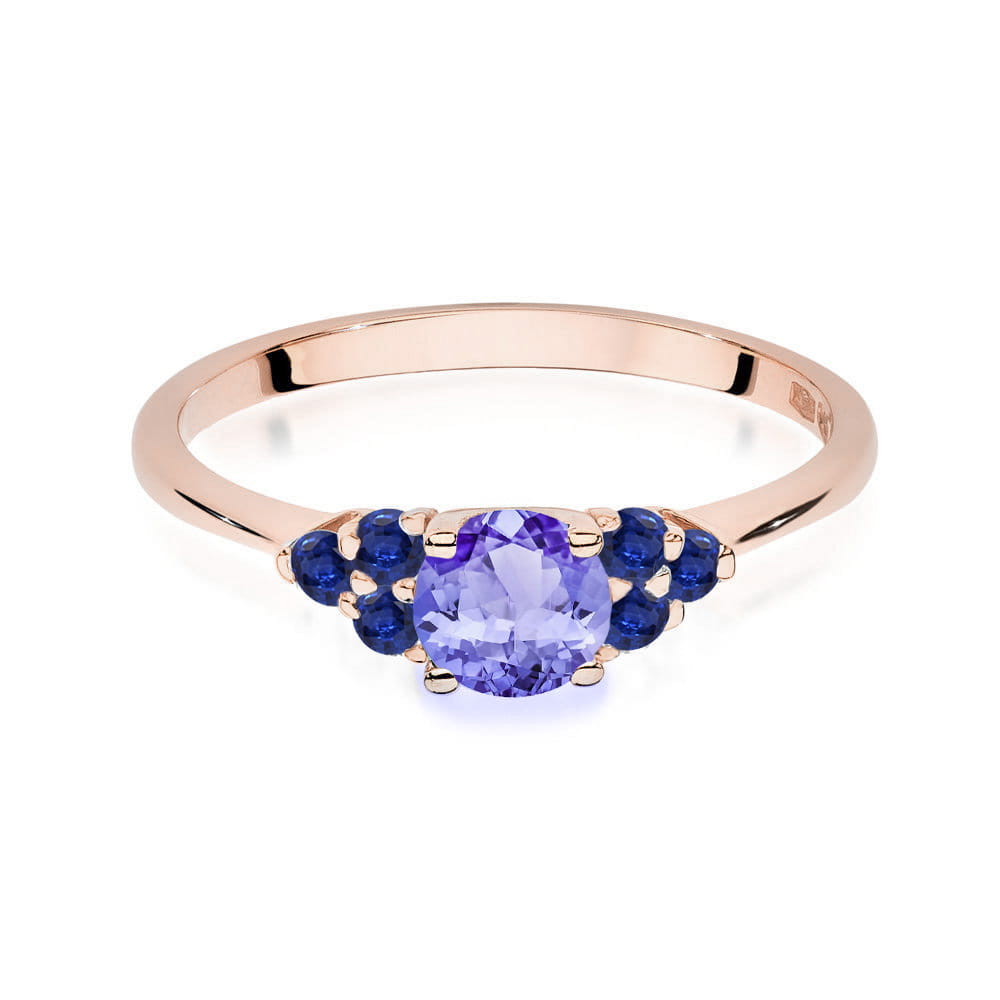 Gold Ring With Tanzanite And Sapphires