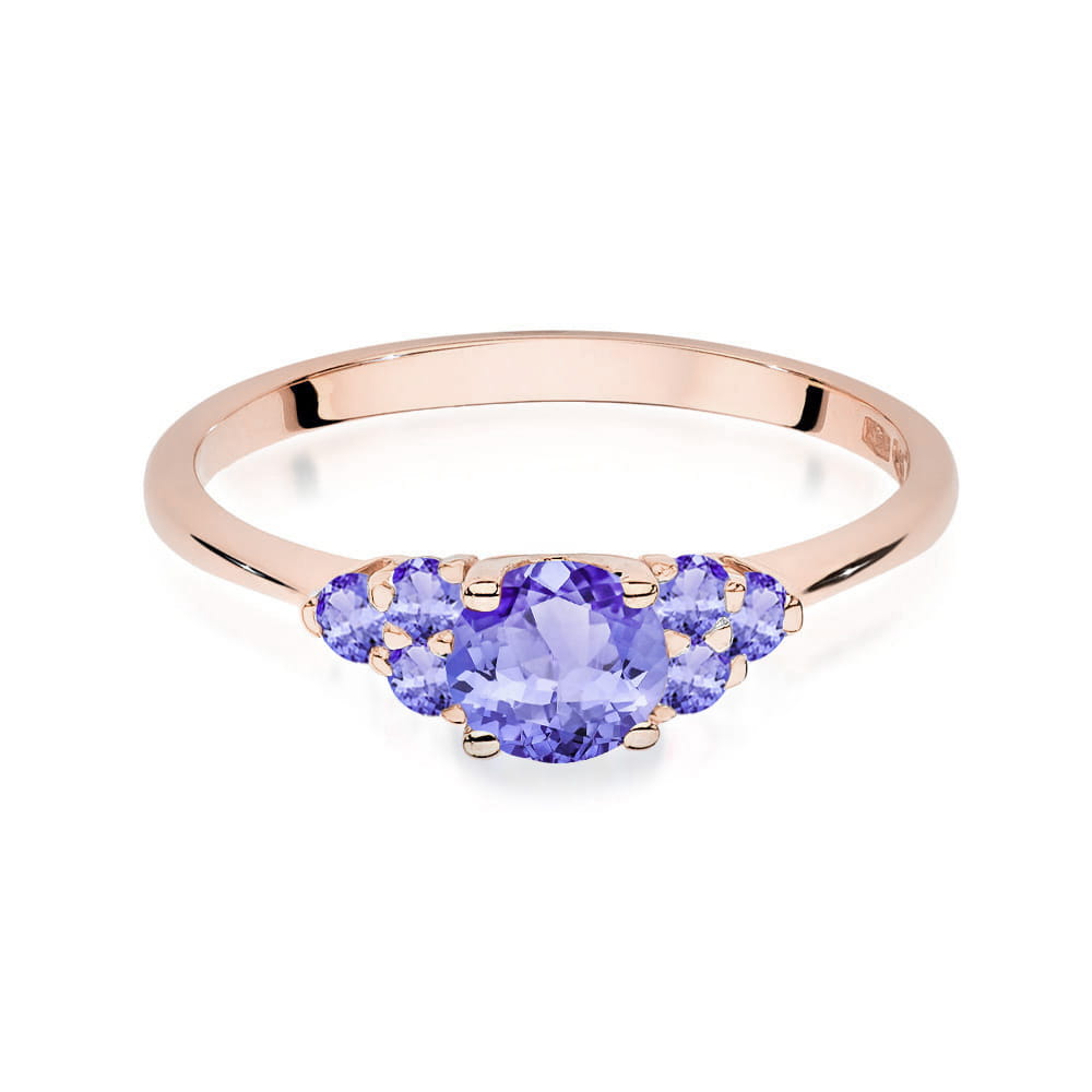 Gold Ring With Tanzanites