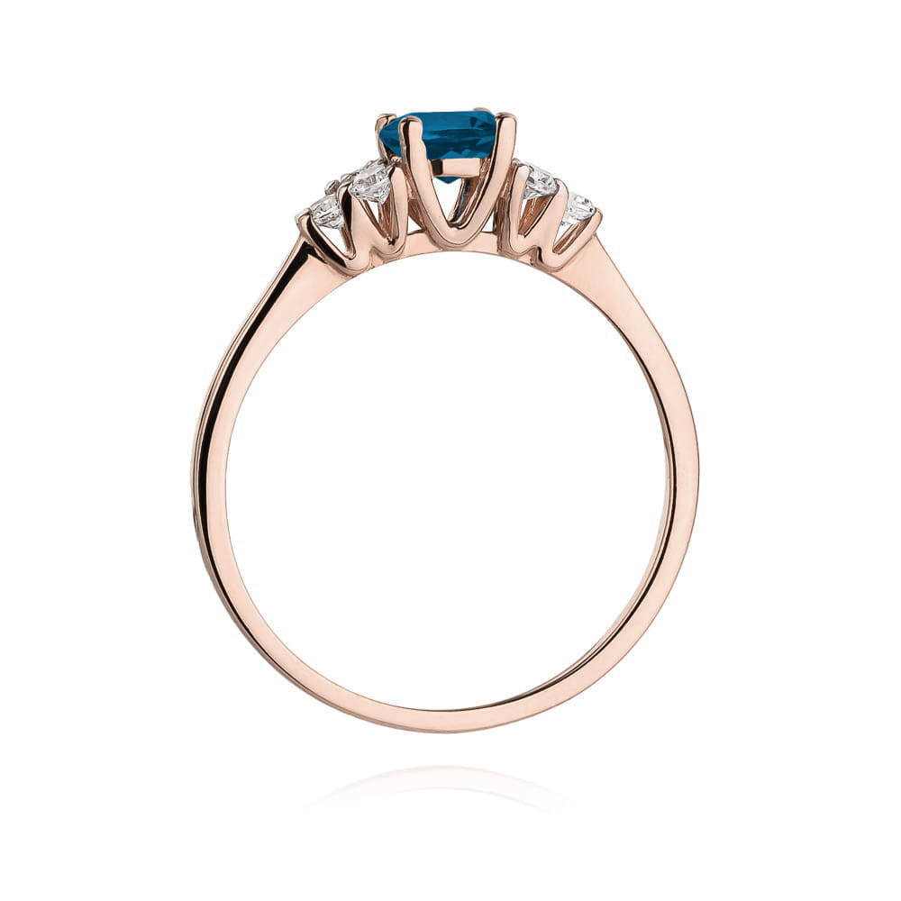 Gold Ring With London Topaz And Diamonds