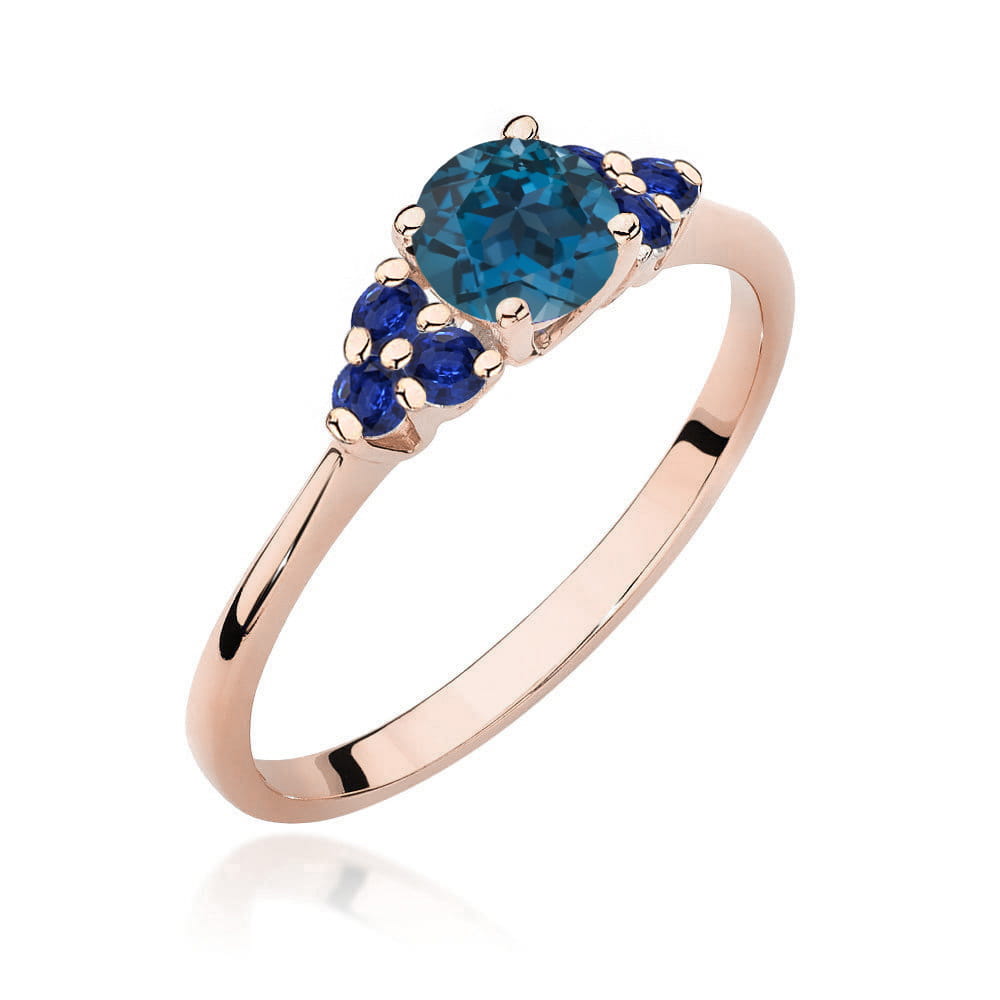 Gold Ring With London Topaz And Sapphires