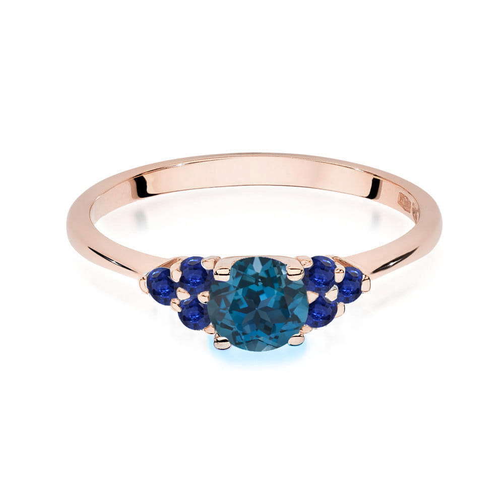Gold Ring With London Topaz And Sapphires