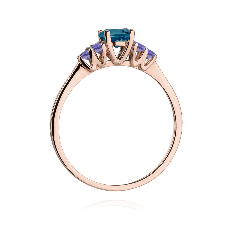 Gold Ring With London Topaz And Tanzanites