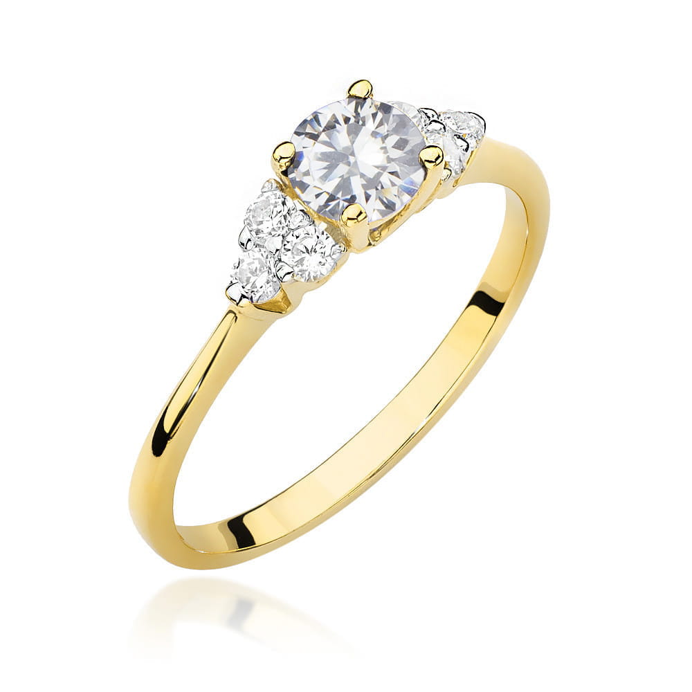 Gold Ring With White Sapphire And Diamonds