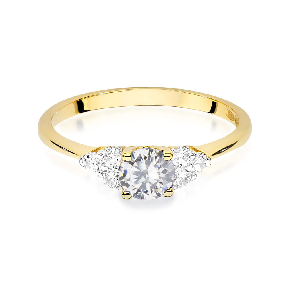 Gold Ring With White Sapphire And Diamonds