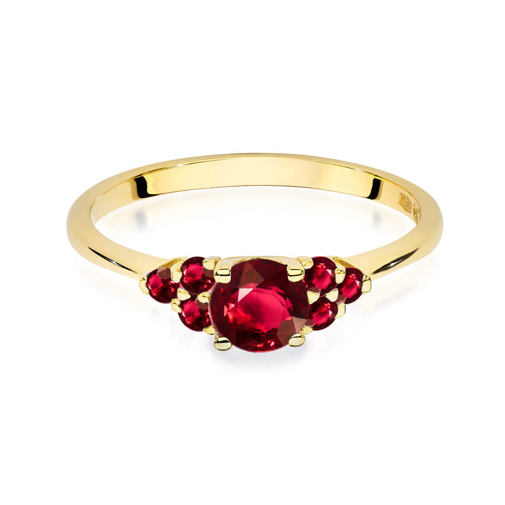 Auksinis Žiedas Su Rubinais