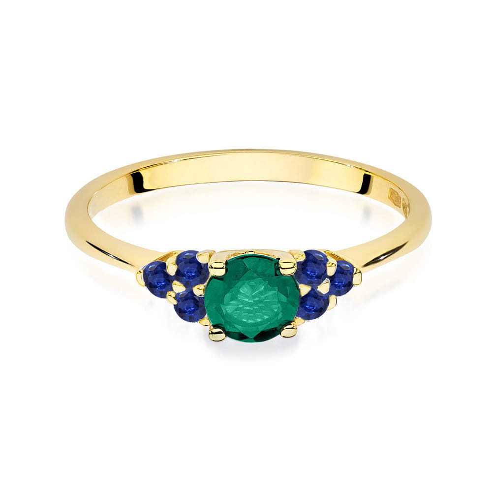 Gold Ring With Emeralds And Sapphires