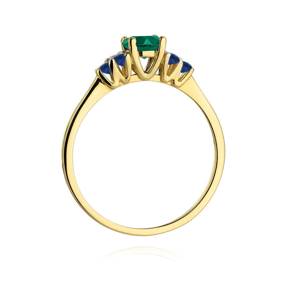 Gold Ring With Emeralds And Sapphires